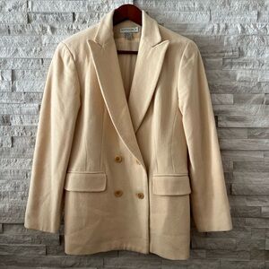 Ann Taylor Cream Wool-Cashmere Blend Blazer